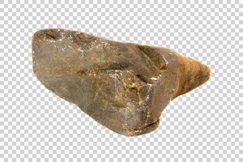 One rock isolated on white background.Selection focus. Stock Photos