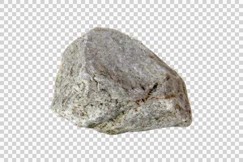 One rock isolated on white background.Selection focus. Stock Photos