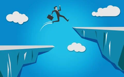 From one rocky cliff to another Stock Illustration