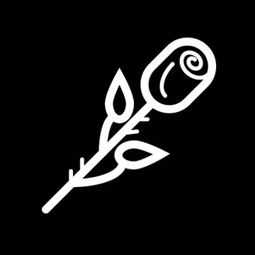 One rose vector icon on black background. Valentines Day Icon. Simple flat Illustrazione stock