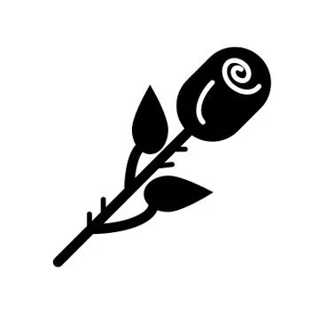 One rose vector icon on white background. Valentines Day Icon. Simple flat solid 스톡 일러스트