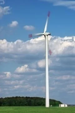 One rotating wind power station Stock Photos