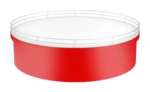 One round red shelf. isolated on white background Illustrazione stock