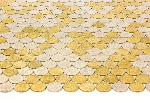 One rubl coins tile background Stock Photos