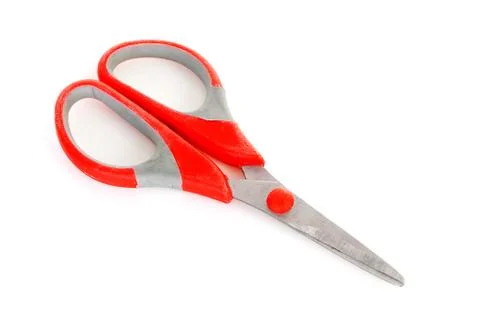 One scissors over white Stock Photos