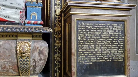One of the sculptures inside the Westminster Abbey Stock Footage 47763614