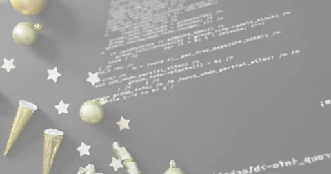 At one second code block appearing scrolling and fading twice revealing festive 스톡 동영상 317747643