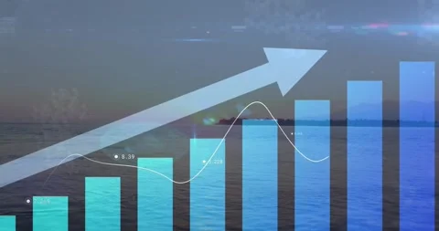 At one-second curved white line emerging at base and animating across bars Stock Footage 330292106