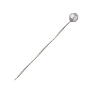 One sewing push pin isolated on white background Stock Photos