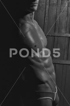 One sexy male athletic body Stock Photos