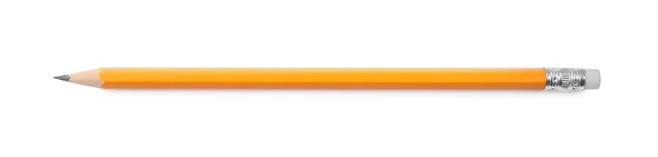 One sharp graphite pencil isolated on white Foto stock