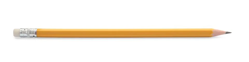 One sharp graphite pencil isolated on white Foto stock