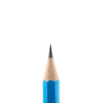 One sharp graphite pencil isolated on white 写真素材