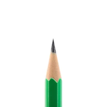 One sharp graphite pencil isolated on white 写真素材