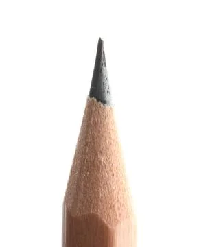 One sharp graphite pencil isolated on white Stock Photos