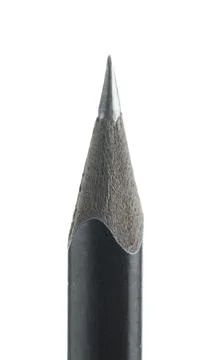 One sharp graphite pencil isolated on white Stockfoto's