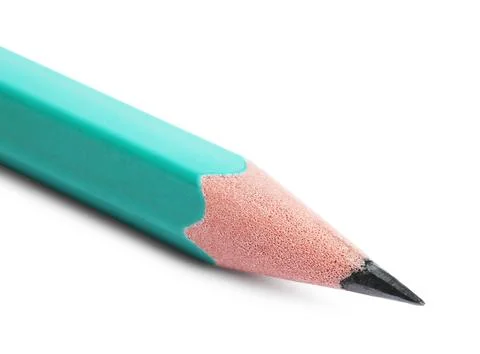 One sharp graphite pencil isolated on white Foto stock