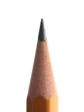One sharp graphite pencil isolated on white Foto stock