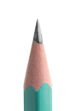 One sharp graphite pencil isolated on white Stock Photos