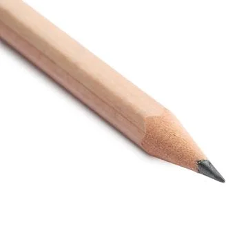 One sharp graphite pencil isolated on white 스톡 사진