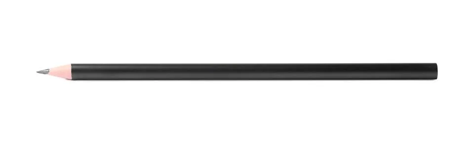 One sharp graphite pencil isolated on white Stock Photos