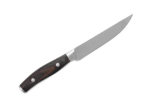 One sharp knife isolated on white, top view Stock Photos