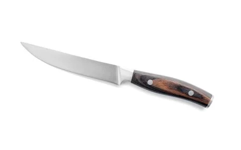 One sharp knife isolated on white, top view Foto stock