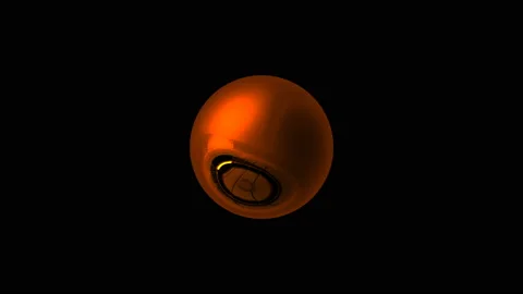 One shiny sphere in dark space, modern computer generated background, 3D render Stock Footage 98908630