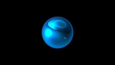 One shiny sphere in dark space, modern computer generated background, 3D render Stockillustratie