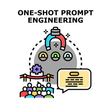 One shot prompt engineering concept for ai development Illustrazione stock
