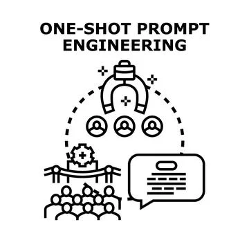 One shot prompt engineering concept for ai development Illustrazione stock