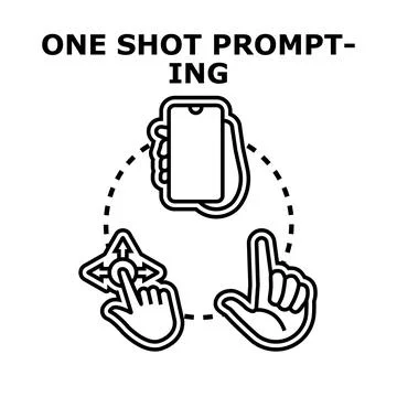 One shot prompting for artificial intelligence applications 库存插图