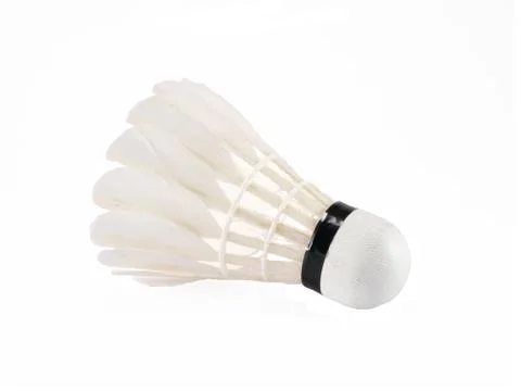 One shuttlecock isolated on the white background Stock Photos