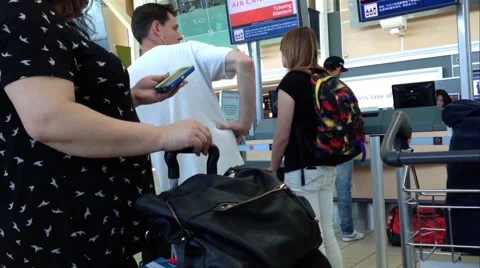 One side of Air Canada check in counter Video stock 50331481