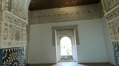 One of the side chambers in the Sala de Dos Hermanas Video stock 220970893