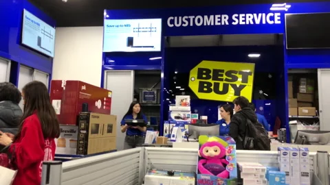 One side of the check out counter inside the store with 4k resolution.tion. Stock Footage 122315757