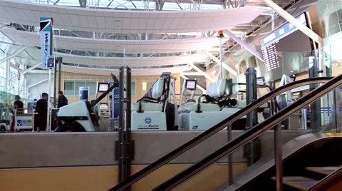 One side of escalator in YVR airport. Stock Footage 47861024