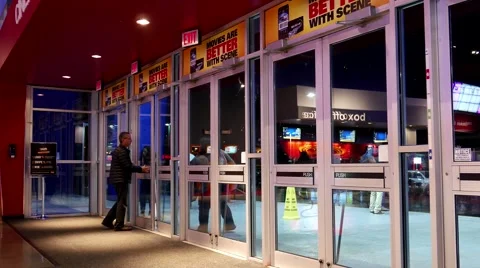 One side of movie theater entrance Video stock 59264098