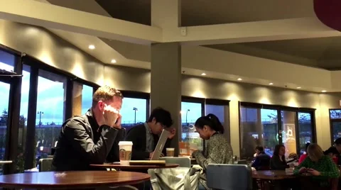 One side of people drinking coffee and talking to friend with cellphone 스톡 동영상 64368900