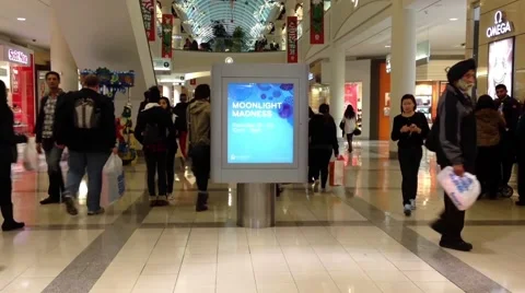 One side of people shopping inside Burnaby shopping mall Stock Footage 51801327