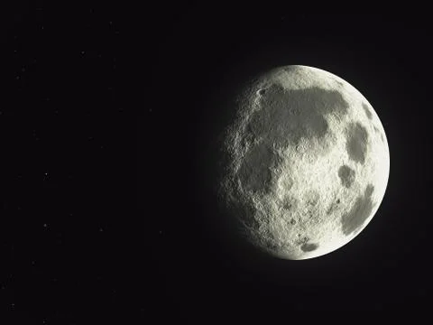 One side shadow of empty asteroid Stock Illustration