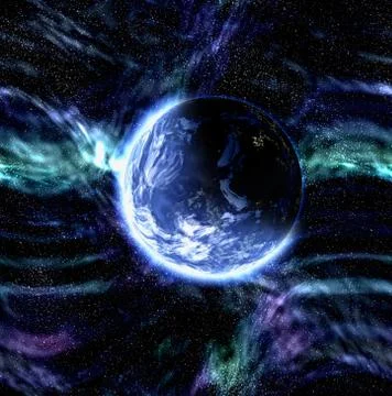 One side shadow of planet. cosmos sky backgrounds Illustrazione stock