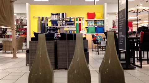 One side of shopper inside The Bay store. 스톡 동영상 52756778