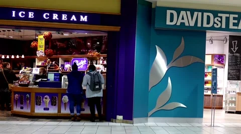 One side of shopper inside Coquitlam shopping mall Stock Footage 59902013