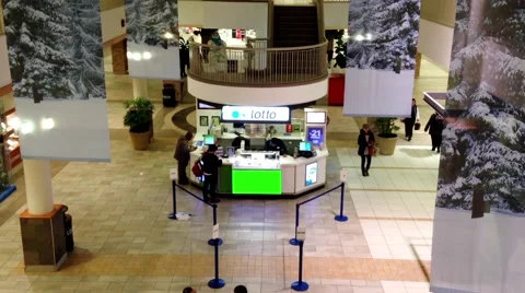 One side of shopping mall with Christmas flag was decorated of building. 스톡 동영상 54222553