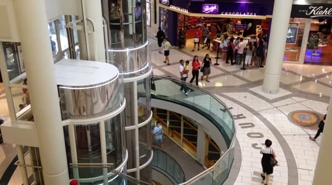 One side of shopping mall Stock Footage 40065739