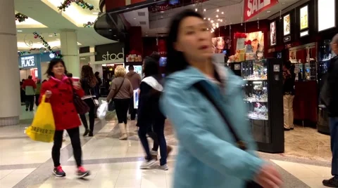 One side of shopping mall Stock Footage 49325366