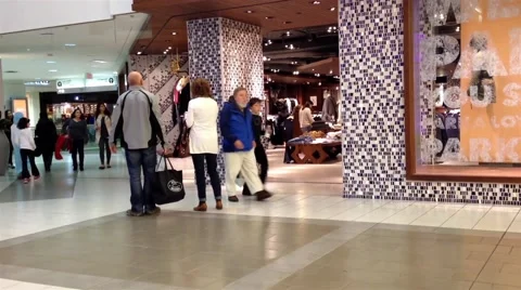 One side of shopping mall Stock Footage 51686540