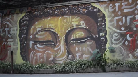 One of the side streets in Kathmandu Stock-Footage 58594200