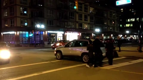 One side of traffic flow at night Video stock 55454280